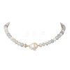 Natural Banded Agate Bead Necklaces NJEW-JN06631-2