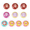 10Pcs Printed Opaque Acrylic Beads MACR-TA0002-45-3
