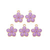 Light Gold Plated Alloy Enamel Pendants ENAM-R136-17-3