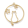 Zinc Alloy Kitten Open Back Bezel Pendants X-PALLOY-I126-02-1