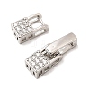 Brass Micro Pave Clear Cubic Zirconia Fold Over Clasps KK-C075-36P-2