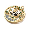 Rack Plating Panda Theme Alloy Enamel Pendants ENAM-S021-08G-E-2