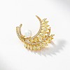 Brass Micro Pave Clear Cubic Zirconia Brooches JEWB-BB69638-3
