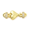 Eco-friendly Rack Plating Brass Micro Pave Clear Cubic Zirconia Connector Charms KK-F843-05G-1