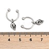 Skull 316 Surgical Stainless Steel Hoop Earrings EJEW-G416-48AS-5