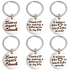 ARRICRAFT 6Pcs 3 Style 304 Stainless Steel Lettering Keychains KEYC-AR0001-05-1