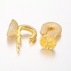 Brass Micro Pave Cubic Zirconia Hook and S-Hook Clasps ZIRC-O024-04G-3