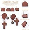 Unicraftale 30Pcs Half Round Wood Stud Earring Findings WOOD-UN0001-04-5