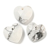Natural Howlite Faceted Heart Charms G-G123-01I-1