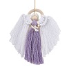 Angel Wood & Cotton Threads Pendant Decoration HJEW-JM02406-03-1