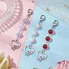 Heart Alloy Pendant Decorations HJEW-JM02926-2