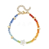 AB Color Glass Star and K9 Glass Faceted Bicone Beaded Bracelets for Women BJEW-TA00772-3