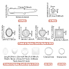 DIY Blank Dome Alloy Glass & Iron Brooch Jewelry Making Kits for Wedding Bouquet Ornaments DIY-UN0006-25-4