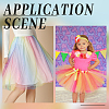 Rainbow Color Gradient Polyester Mesh Fabric DIY-WH0453-84-6
