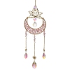 Moon Natural Rose Quartz Chips Hanging Suncatcher GG-CBAB970-02B-1