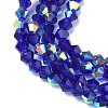 Electroplate Transparent Glass Beads Strands EGLA-K015-18T-3