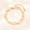 304 Stainless Steel Link Chain Bracelets for Women BJEW-D460-08G-2