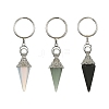 Cone Pendulum Natural & Synthetic Mixed Gemstone Keychain KEYC-TA00017-1
