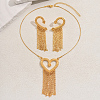 Elegant Zinc Alloy Hollow Heart Tassel Jewelry Set for Women LS-HX7925-1