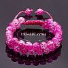 Sparkling Round Glass Braided Bead Bracelet BJEW-SW00082-05-9