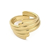 304 Stainless Steel Open Cuff Rings for Women RJEW-K258-10G-3