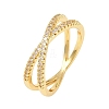 Brass Micro Pave Cubic Zirconia Finger Rings RJEW-D340-01G-05-2