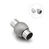 304 Stainless Steel Textured Magnetic Clasps with Glue-in Ends STAS-E089-32C-1