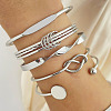 5Pcs 5 Styles Alloy Bangles WG70F83-02-1