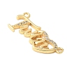 Brass Micro Pave Clear Cubic Zirconia Links KK-D357-03A-G-2