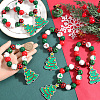 Christmas Tree Wood Beaded Napkin Rings AJEW-SC00038-3