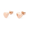 6 Pairs 304 Stainless Steel Heart Stud Earrings for Women EJEW-A067-21RG-1