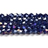 Opaque Solid Color Electroplate Glass Beads Strands GLAA-F029-P4mm-A10-1