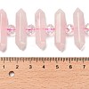 Natural Rose Quartz Double Terminated Point Beads Strands G-H069-B17-01-5