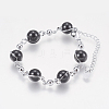 Glass Round Beads Bracelets BJEW-F298-02A-1