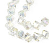 Electroplate Transparent Glass Beads Strands EGLA-N002-29-C04-3