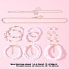 Plastic Imitation Pearl & Shell Pearl Earrings SJEW-FS0001-02-10