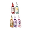 Transparent Resin Wine Bottle Pendants X-RESI-P030-01P-1