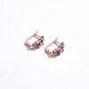 Brass Micro Pave Cubic Zirconia Hoop Earrings EJEW-BB48716-2