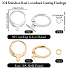 80Pcs 2 Colors 304 Stainless Steel Leverback Earring Findings STAS-SC0010-55-2