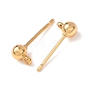 SHEGRACE Brass Round Ball Stud Earring Findings XGR0051G-39G-A-2