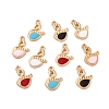 Light Gold Plated Alloy Enamel Pendant Rhinestone Settings FIND-Q100-03KCG-1