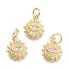 Brass Micro Pave Cubic Zirconia Pendants KK-P187-16G-G-1