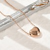 304 Stainless Steel Heart Pendant Cable Chain Necklaces for Women NJEW-Z055-03RG-2