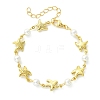 4Pcs 304 Stainless Steel & Shell Pearl Link Chains Bracelets for Women BJEW-JB13815-2