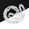 Electroplate Transparent Glass Beads Strands X-EGLA-N057-09A-01-2