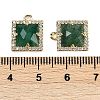 Natural Green Strawberry Quartz Faceted Square Charms G-I375-06G-07-3