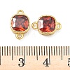 Brass Pave Cubic Zirconia Square Connector Charms KK-P348-06G-07-3