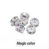 Rondelle Brass Rhinestone Spacer Beads FS-WG29681-69-1