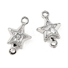 SHEGRACE Brass Pave Cubic Zirconia Star Connector Charms XGRQ2O314-441A-P-2