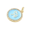 Brass Micro Pave Clear Cubic Zirconia Pendants CU-CBADD0C-06G-3